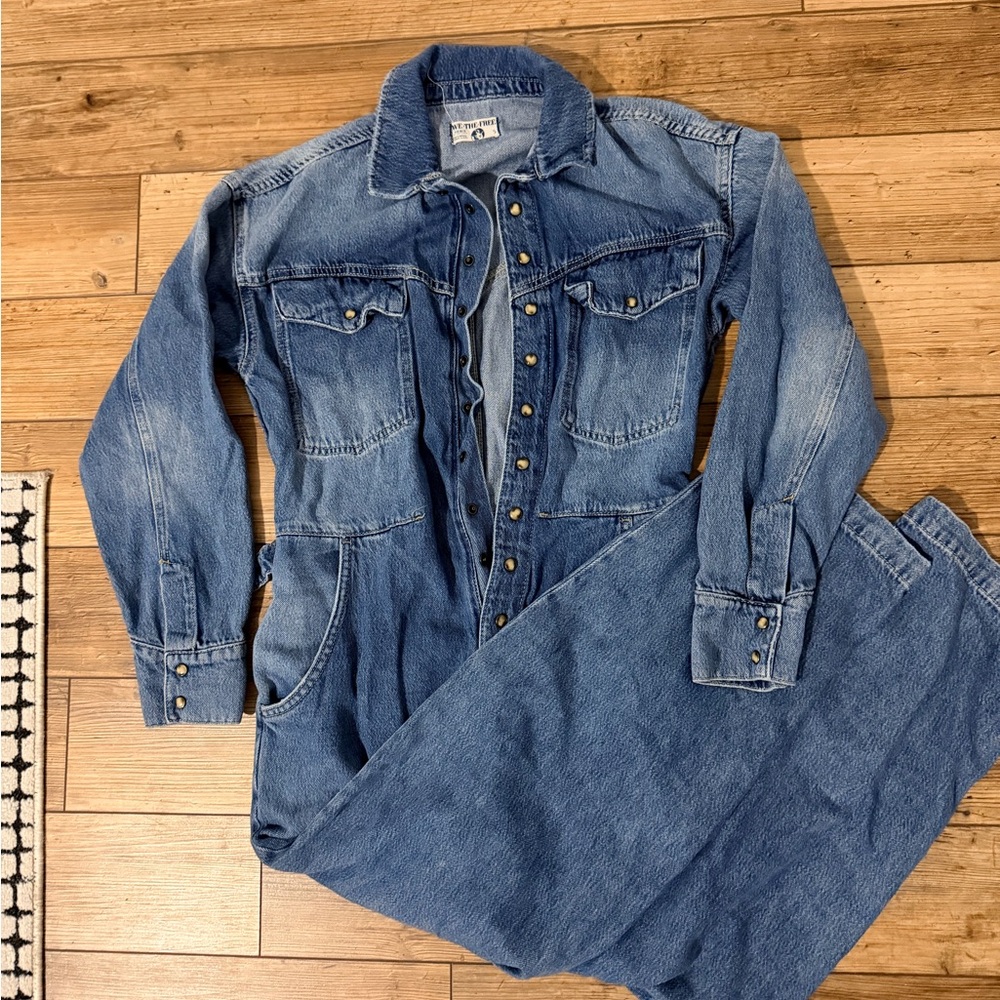 Free People denim jumpsuit
